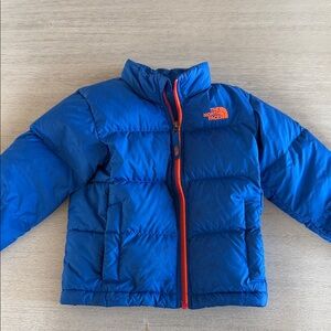 4T The North Face Royal Blue Jacket with Orange Accents